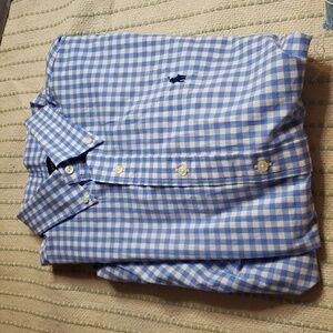 Ralph Lauren men's baby blue and white "picnic" checker button down large 16.5